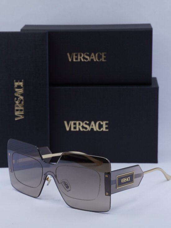 Versace VE2277 10026I Shield Sunglasses – Light Transparent Brown main image 7